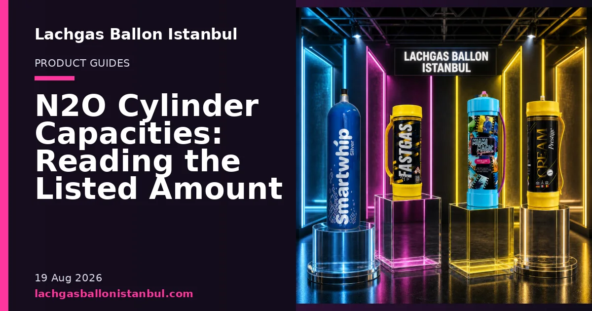Lachgas Ballon Istanbul blog cover showing product cylinders in a studio setting