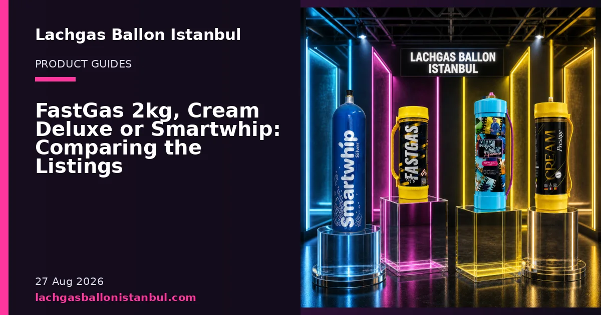 Lachgas Ballon Istanbul blog cover showing product cylinders in a studio setting