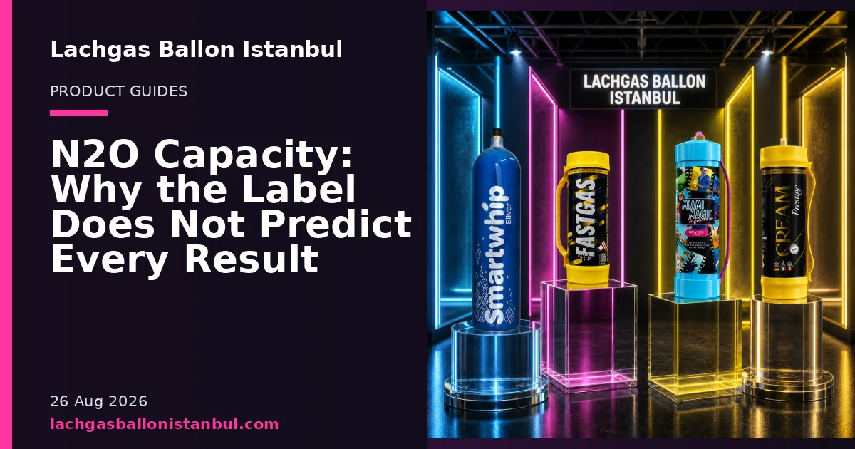Lachgas Ballon Istanbul blog cover showing product cylinders in a studio setting