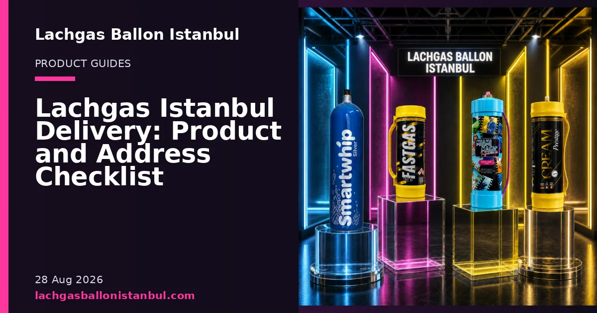 Lachgas Ballon Istanbul blog cover showing product cylinders in a studio setting