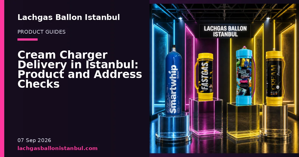 Lachgas Ballon Istanbul blog cover showing product cylinders in a studio setting