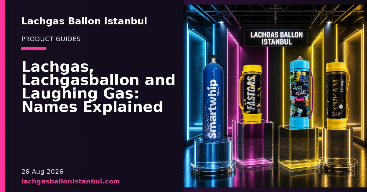 Lachgas Ballon Istanbul blog cover showing product cylinders in a studio setting