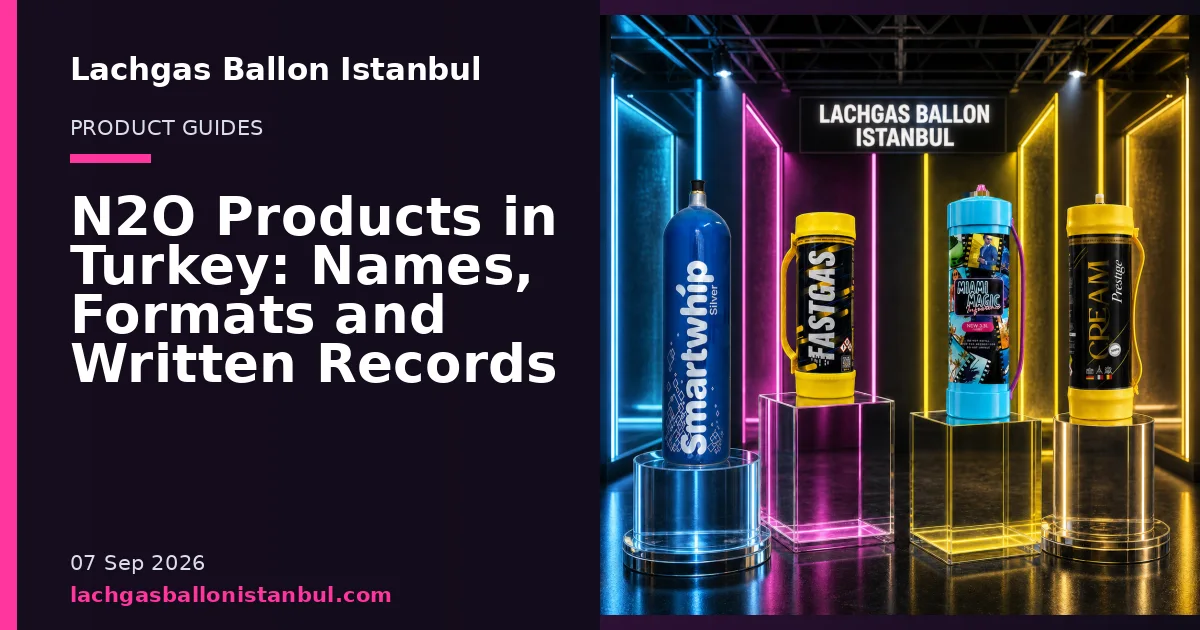 Lachgas Ballon Istanbul blog cover showing product cylinders in a studio setting