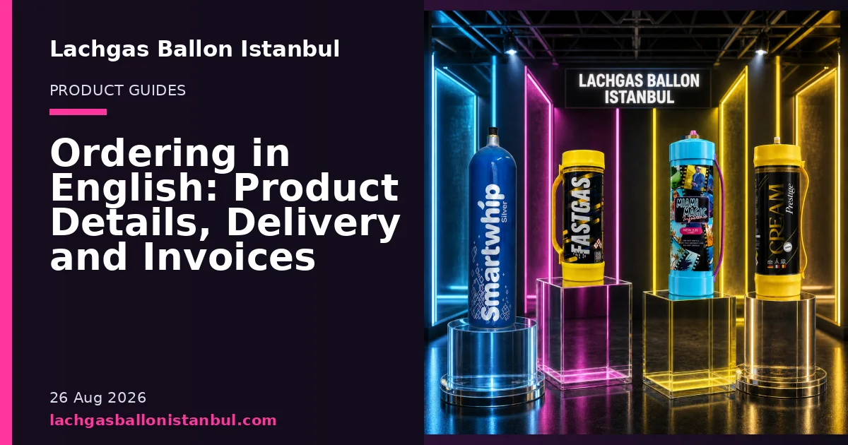 Lachgas Ballon Istanbul blog cover showing product cylinders in a studio setting